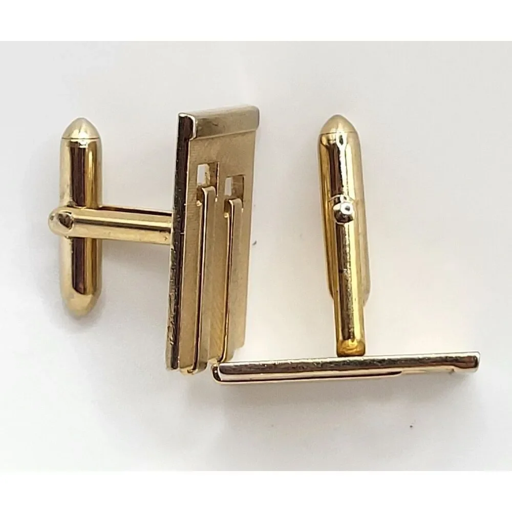 Vintage 1960's Swank Art Deco Cuff Links 0.75in